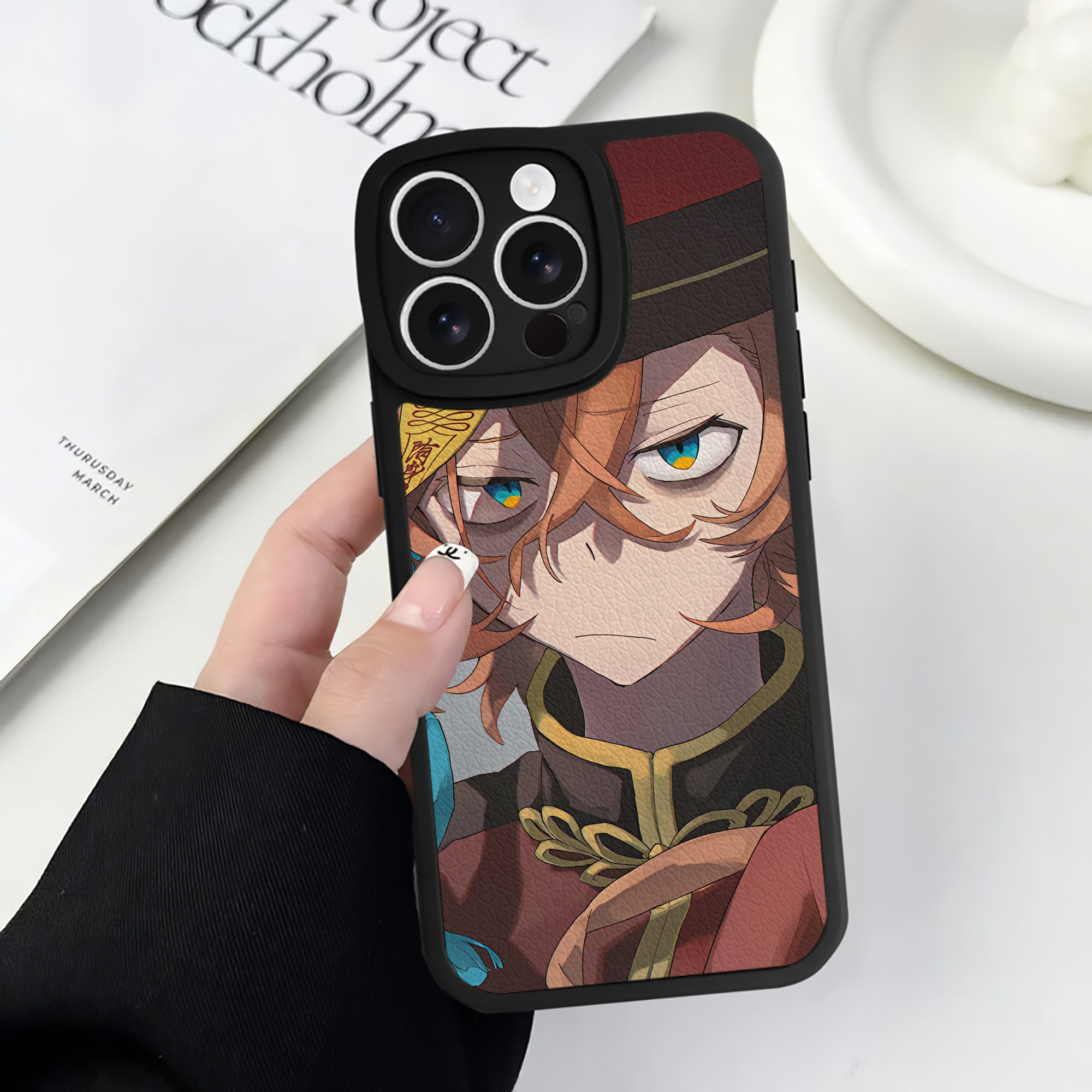 （画像用） 文豪ストレイドッグス Bungo Stray Dogs 【iPhone 16シリーズ対応】シリコンスマホケース（レザー調） 材質：シリコン